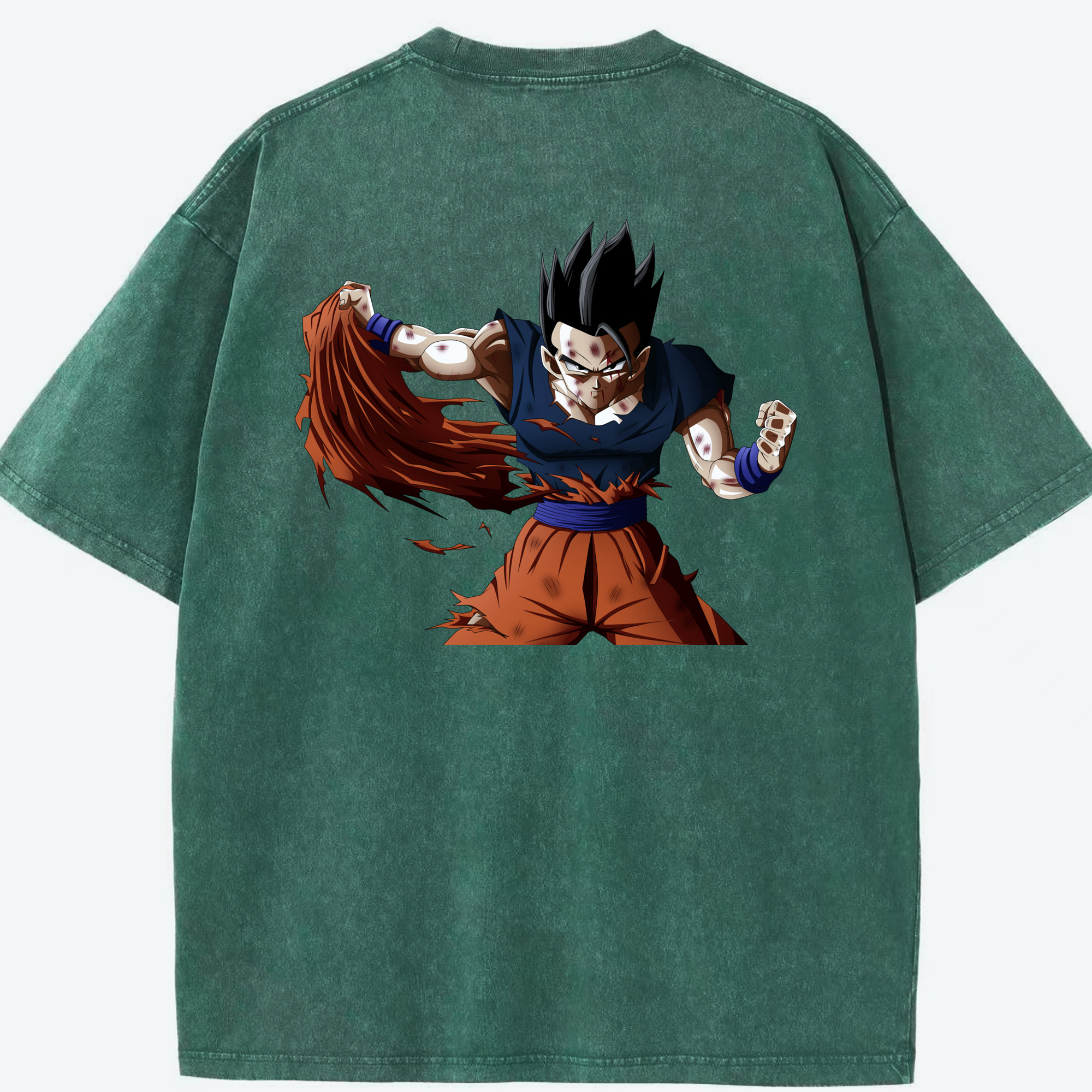 （画像用） ドラゴンボール ベジータ四世（Bejīta Yonsei）DRAGON BALL Vegeta IV 綿100% ヴィンテージ風 半袖Tシャツ（背面プリント）